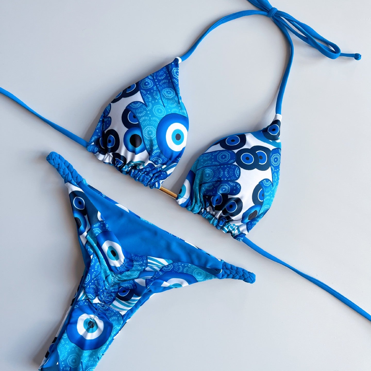 Traje de baño de poliéster de cuerda dividida Devil Eye al por mayor